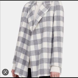 Plaid grey and white theory jacket